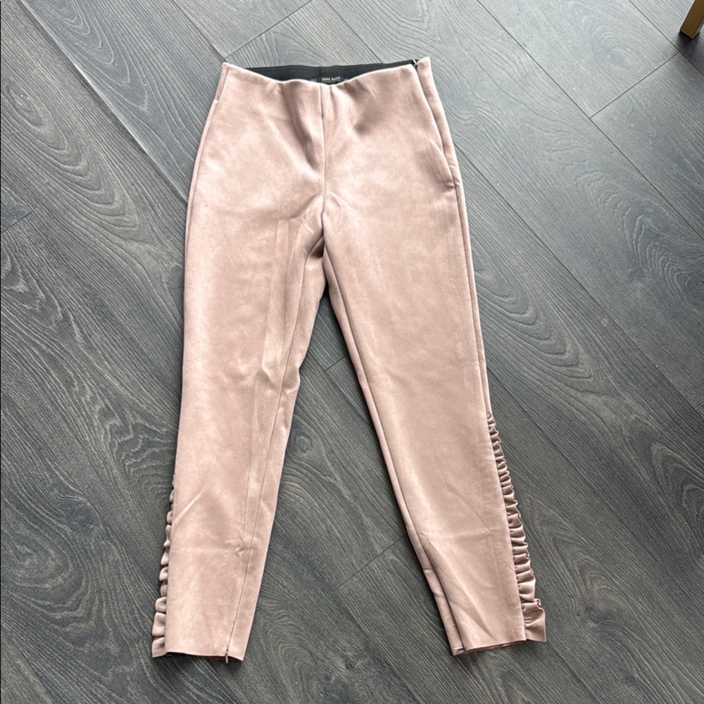 Zara Pink Velvet Trousers